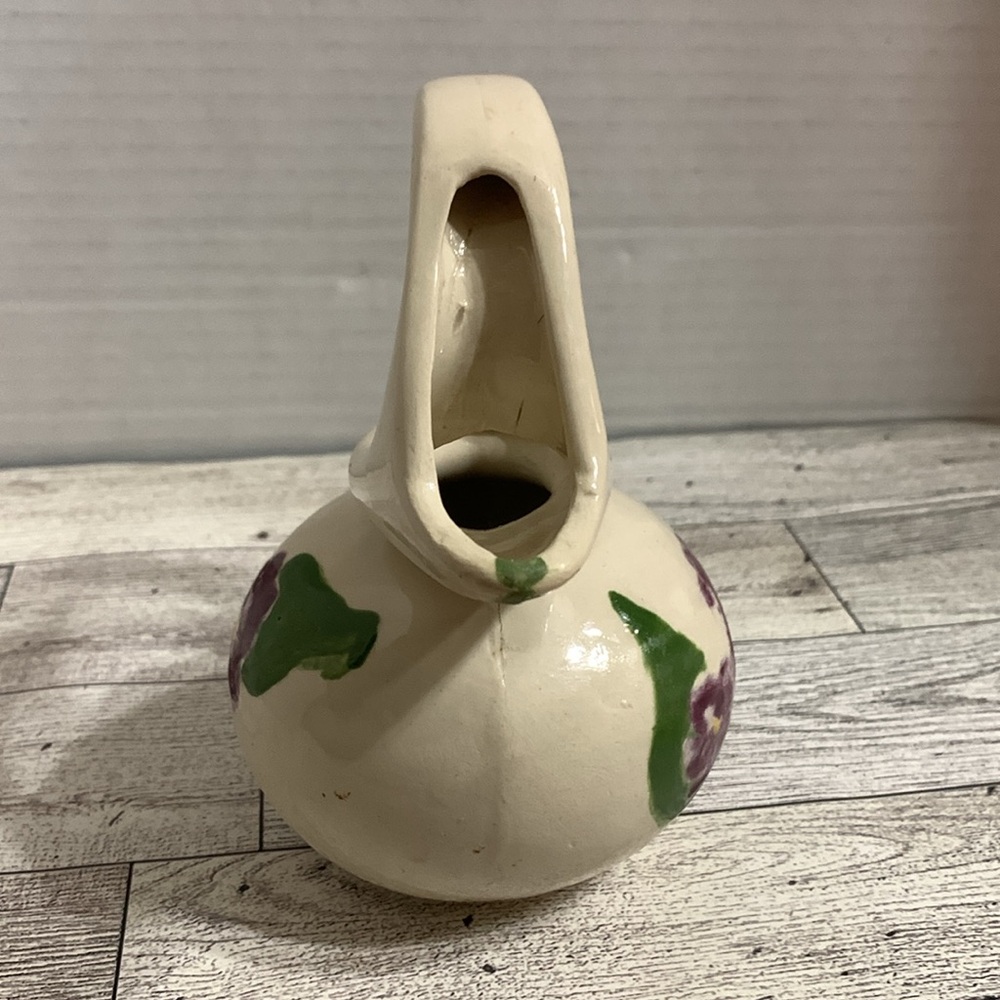 Honey Pot w/ purple pansies - Picture 6 of 6